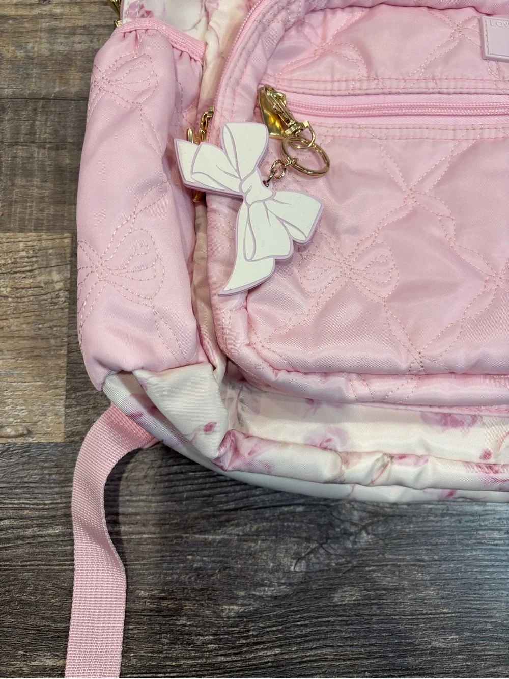 LoveShackFancy x Yoobi Backpack Pink Floral Bow NEW